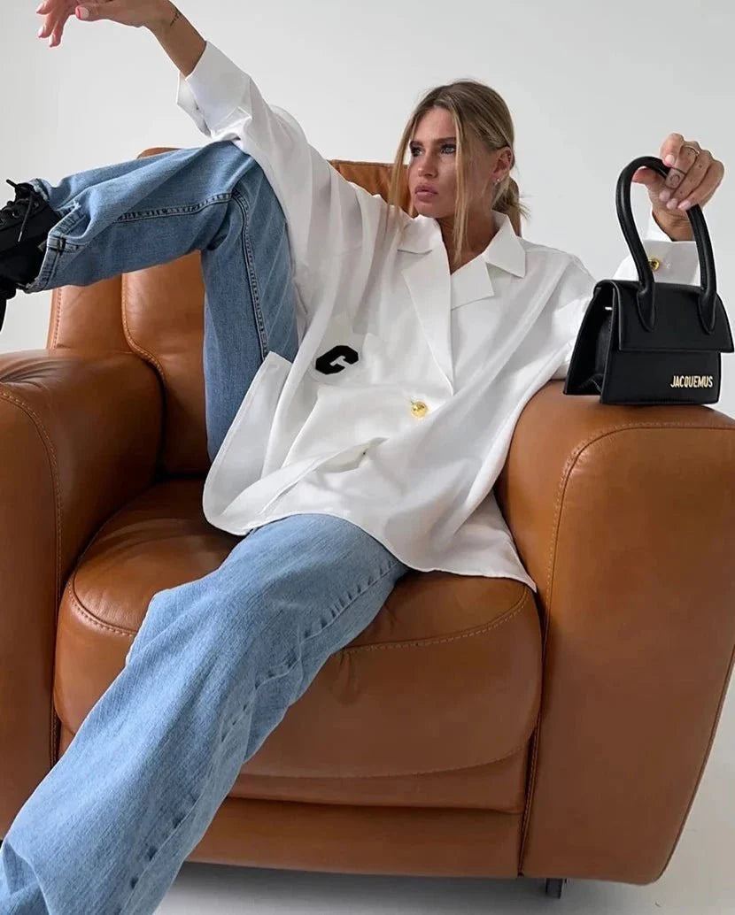 Loose White Shirts Blouses Tops