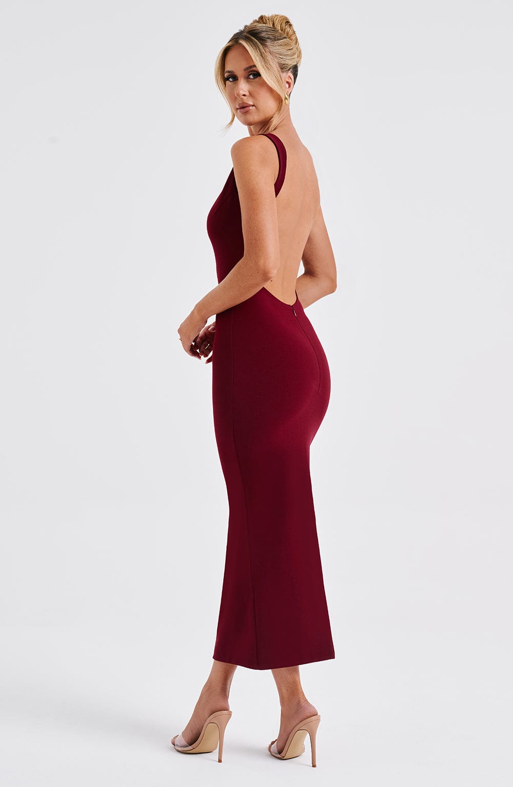 Lucinda Midi Dress - Burgundy