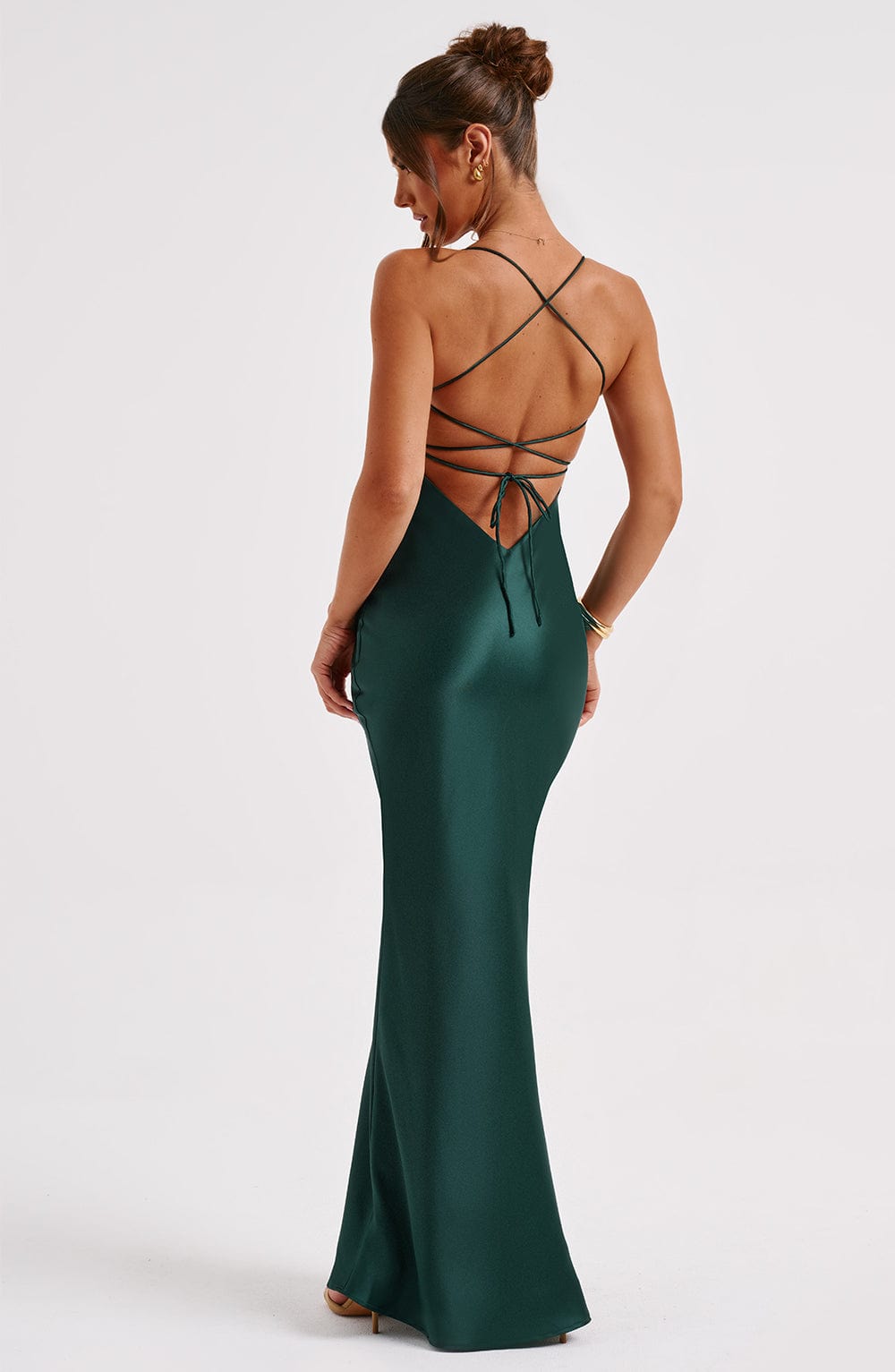 malika maxi dress emerald fitted lace wedding dress Malika Maxi Dress
