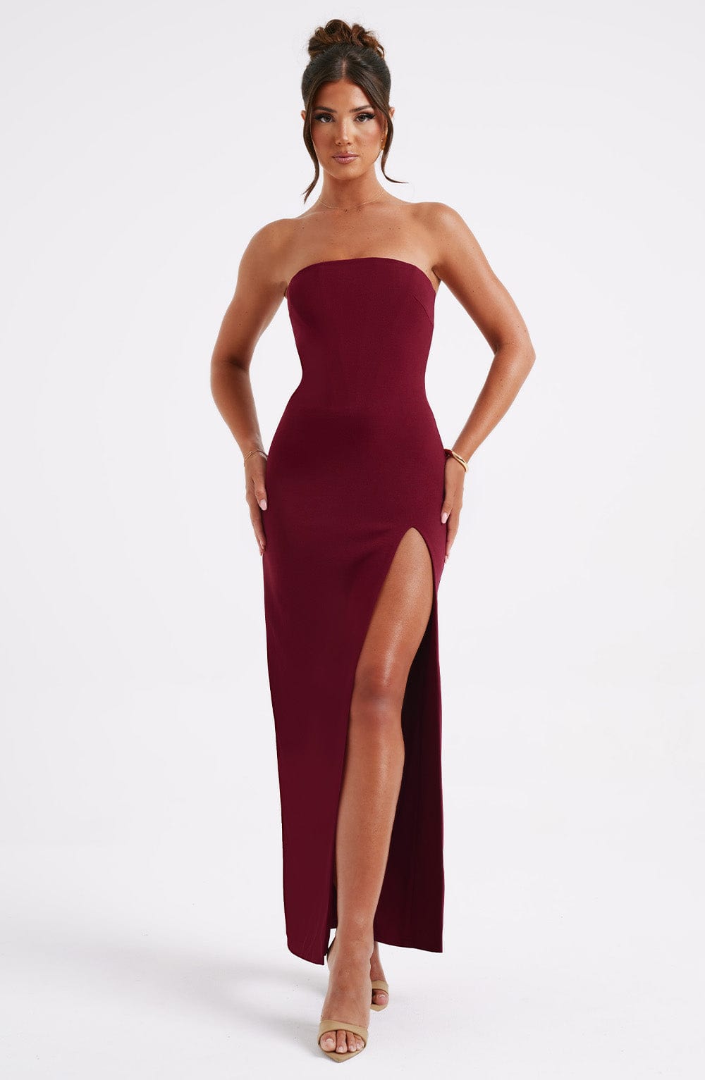 Marcia Maxikleid - Burgunderrot