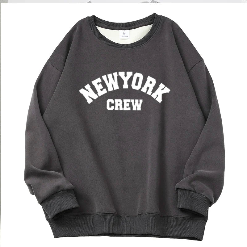 New York Letter Print Sweatshirt Long Sleeve Pullovers
