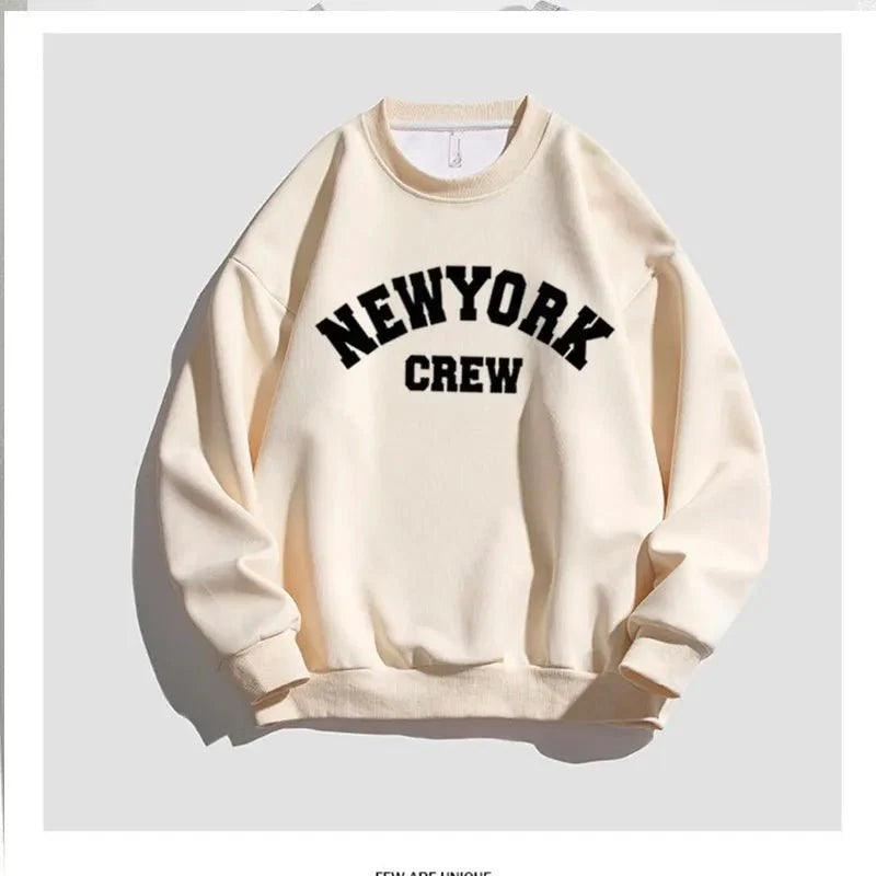 New York Letter Print Sweatshirt Long Sleeve Pullovers