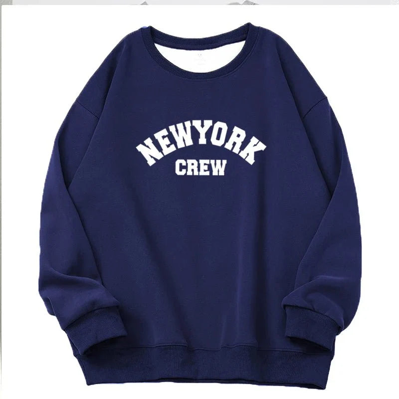 New York Letter Print Sweatshirt Long Sleeve Pullovers