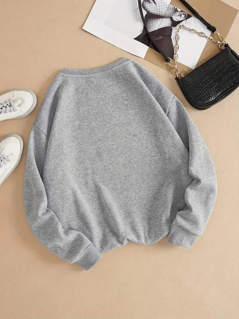 New York Letter Print Sweatshirt Long Sleeve Pullovers