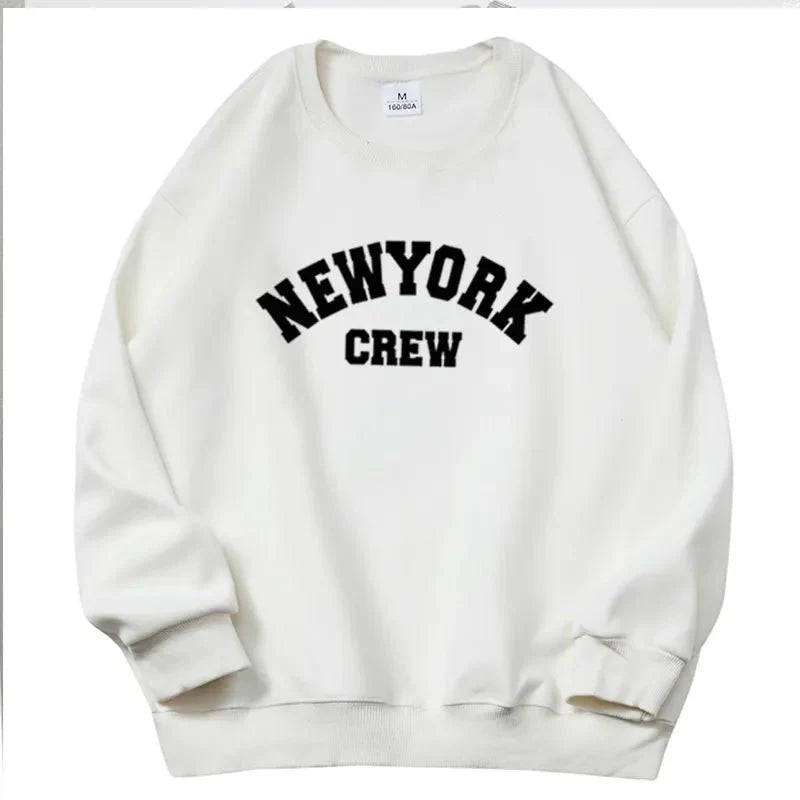 New York Letter Print Sweatshirt Long Sleeve Pullovers