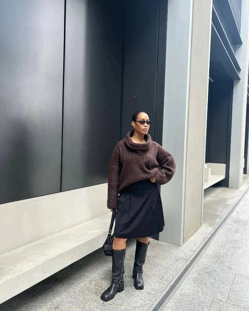 Off-Shoulder Knit Sweater