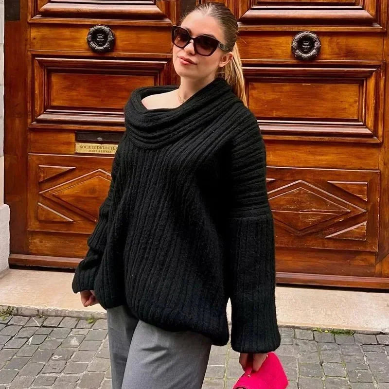 Off-Shoulder Knit Sweater