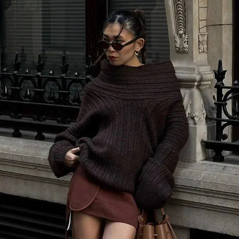 Off-Shoulder Knit Sweater