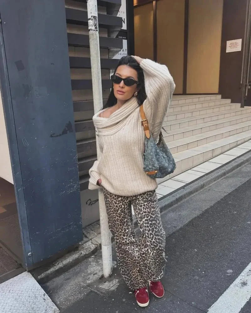 Off-Shoulder Knit Sweater