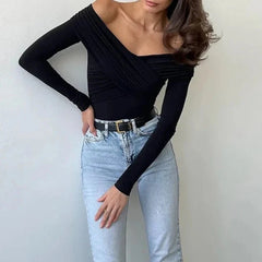 Off Shoulder Long Sleeve Bodysuit