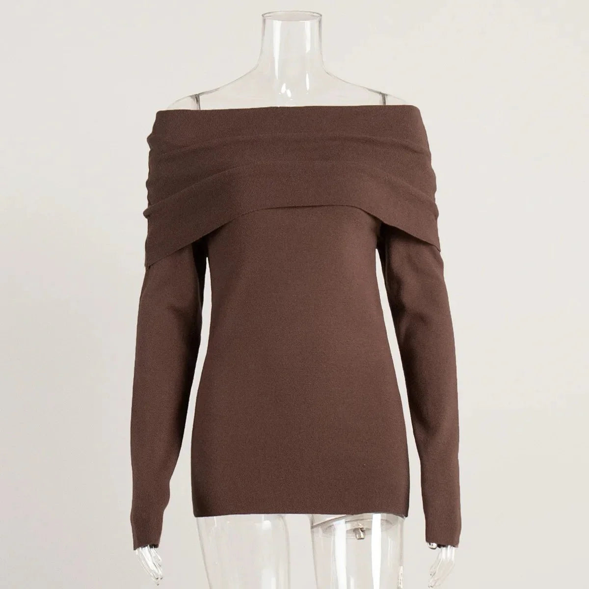 Off-Shoulder Sweater Knitwear Top