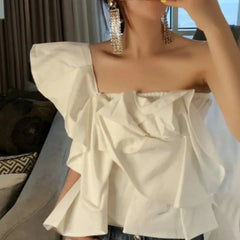 One Shoulder Slim Fit  Blouse