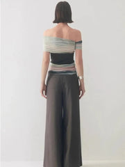 One-Shoulder Tie Dye Mesh Top