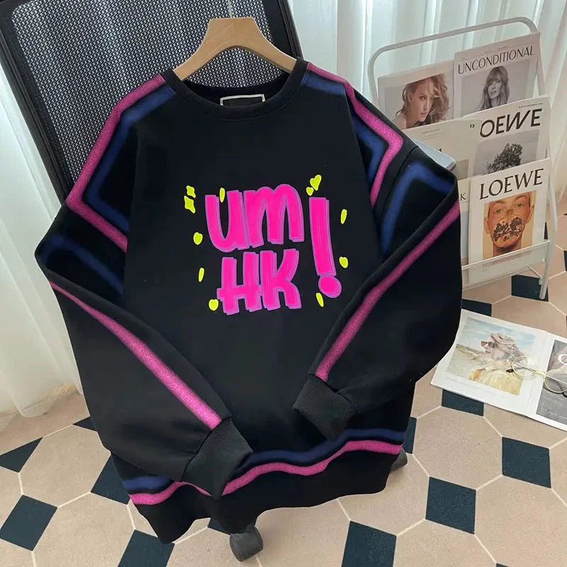 Oversized Letter Printed Sweatshirts Pullover