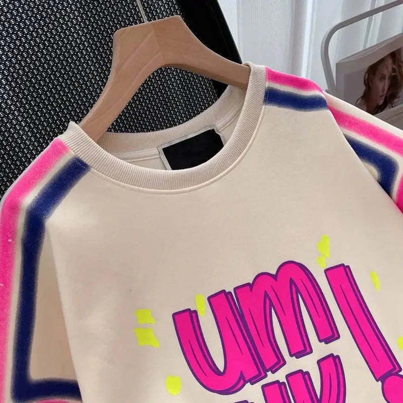Oversized Letter Printed Sweatshirts Pullover