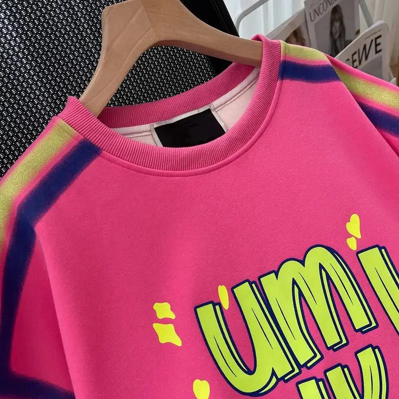 Oversized Letter Printed Sweatshirts Pullover