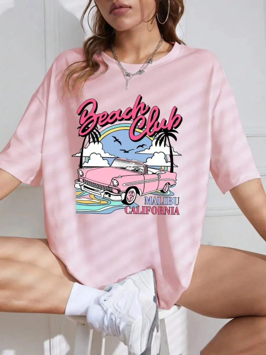Printed Summer Beach Cotton T-Shirt