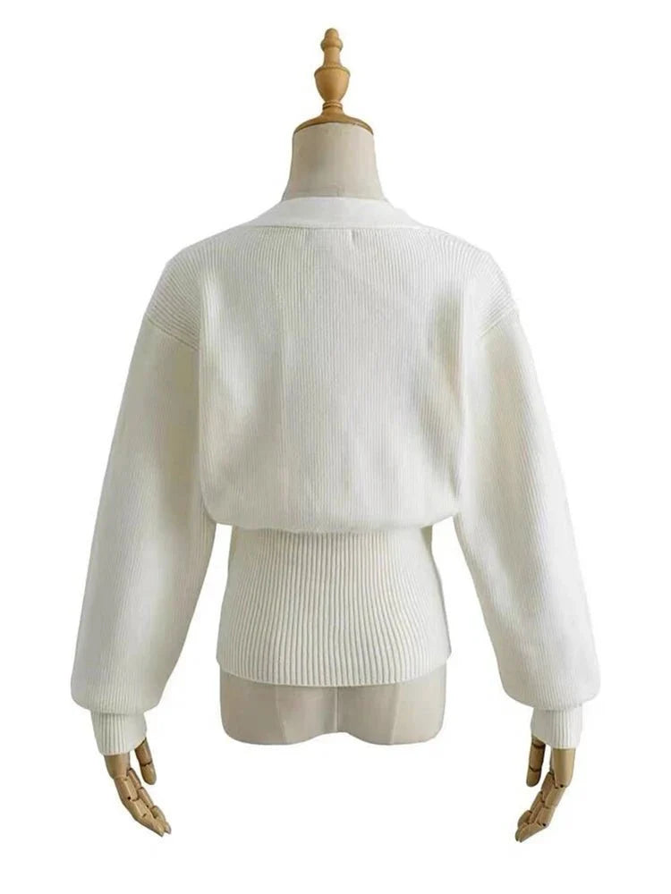 Puff Sleeve Knit Cardigan