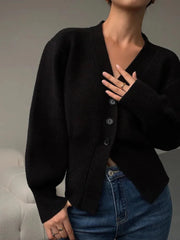 Puff Sleeve Knit Cardigan