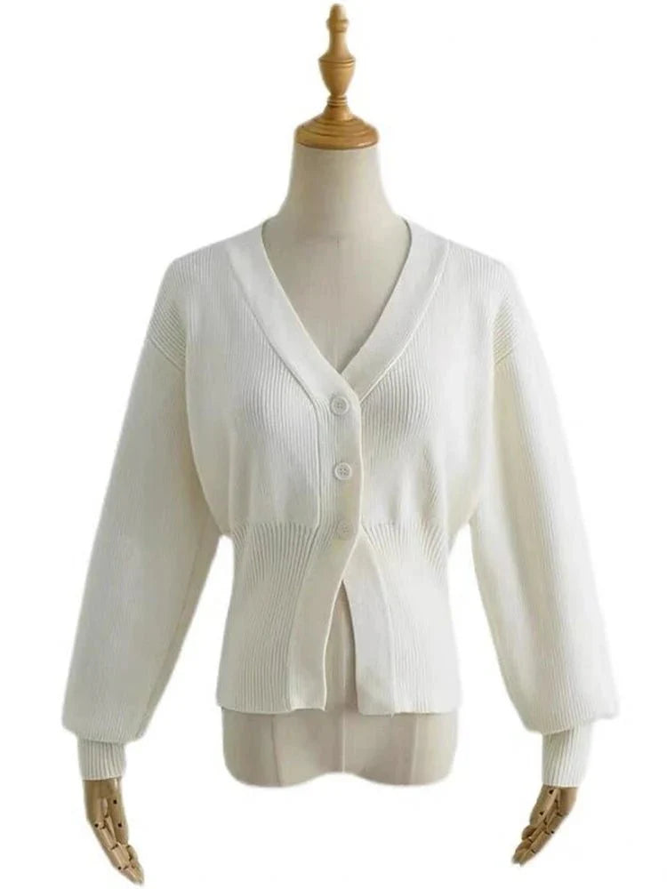 Puff Sleeve Knit Cardigan