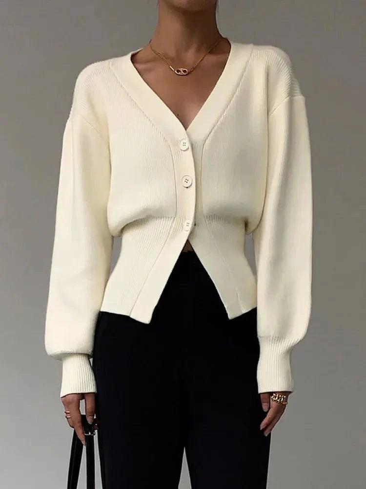 Puff Sleeve Knit Cardigan