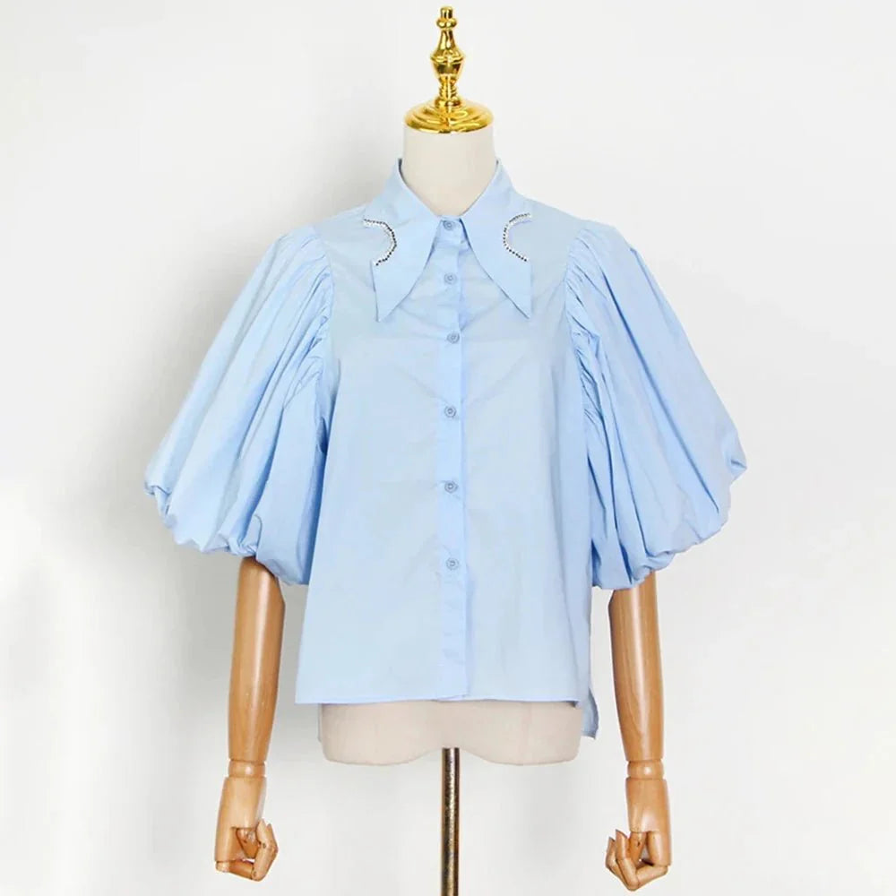 Puff Sleeve Loose Fit Shirt