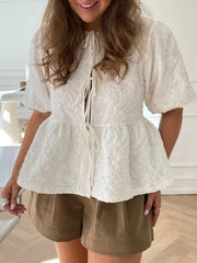 Puff Sleeve Peplum Top