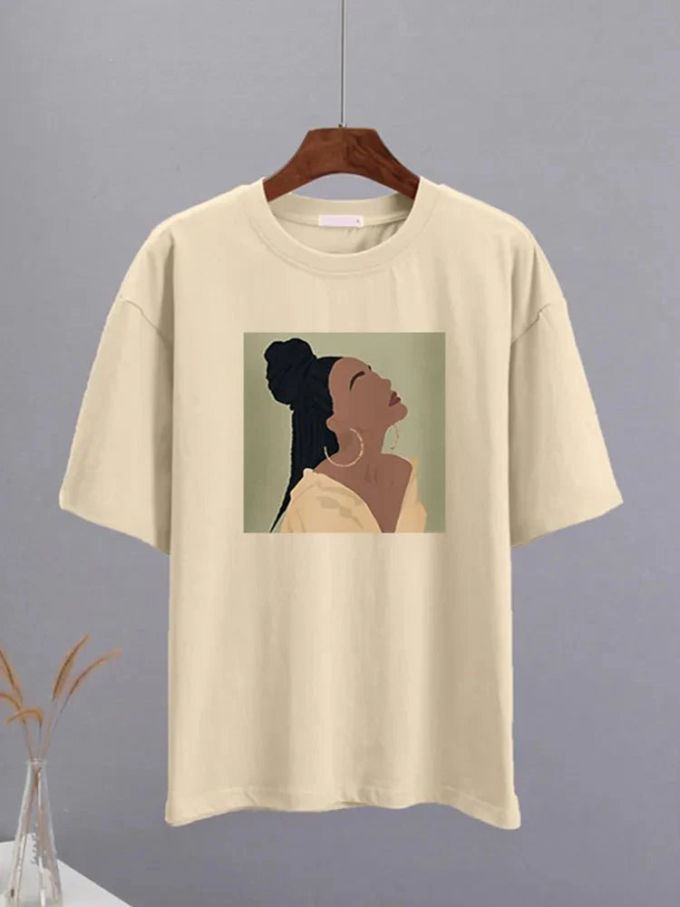 Retro Graphic Printed Loose Casual T-shirts