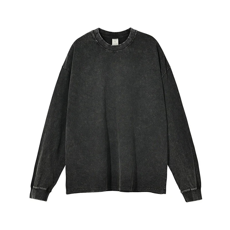 Retro Washed Long Sleeve Loose Oversized Streetwear