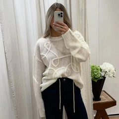 Round Neck Long Sleeve Knitted Sweaters