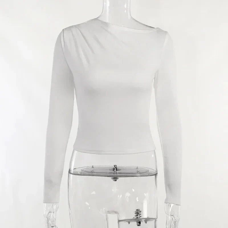 Ruched Long Sleeve Crop Top
