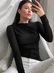 Ruched Long Sleeve Crop Top