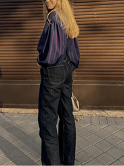 Ruffle Collar Lace-Up Blouse