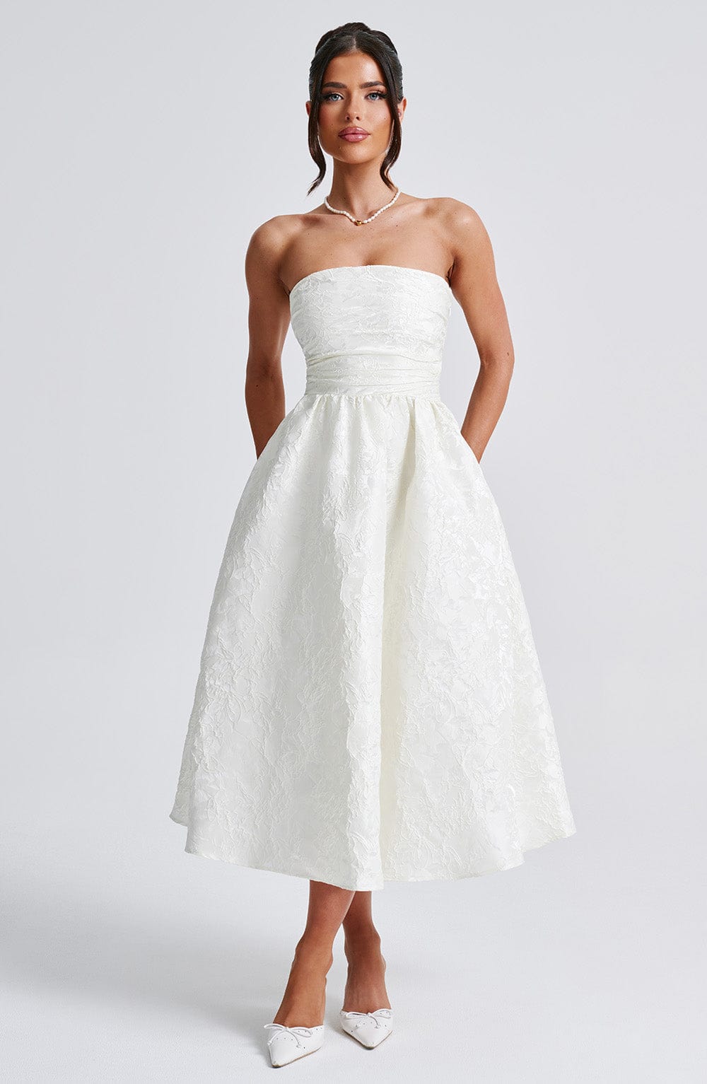 significant other saoirse midi dress Significant Other Saoirse Midi Dress in Biscuit