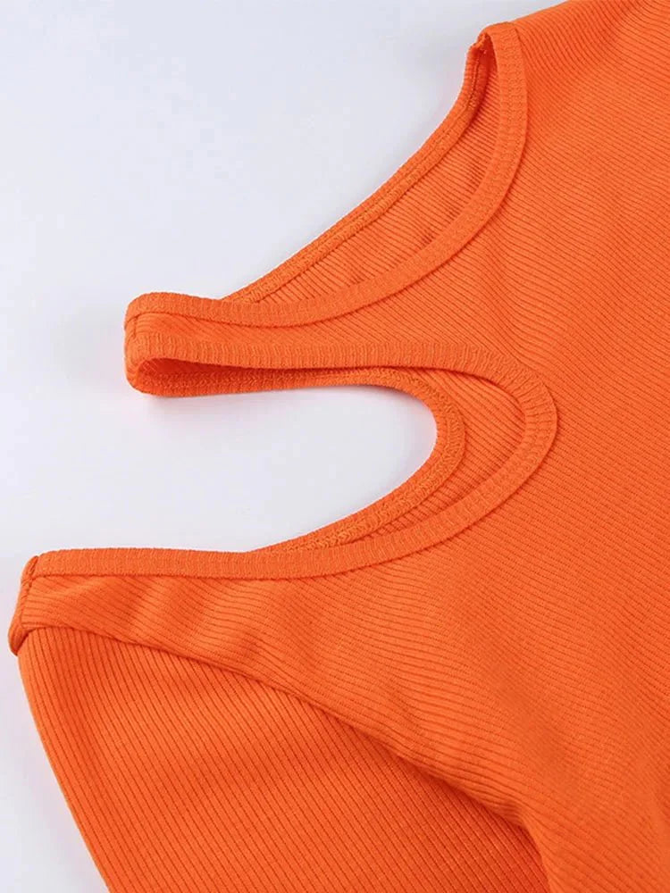 Sexy Hollow Out Long Sleeve Cropped Tee