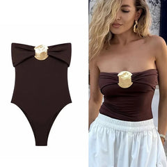 Off the Shoulder Bodysuit Tops