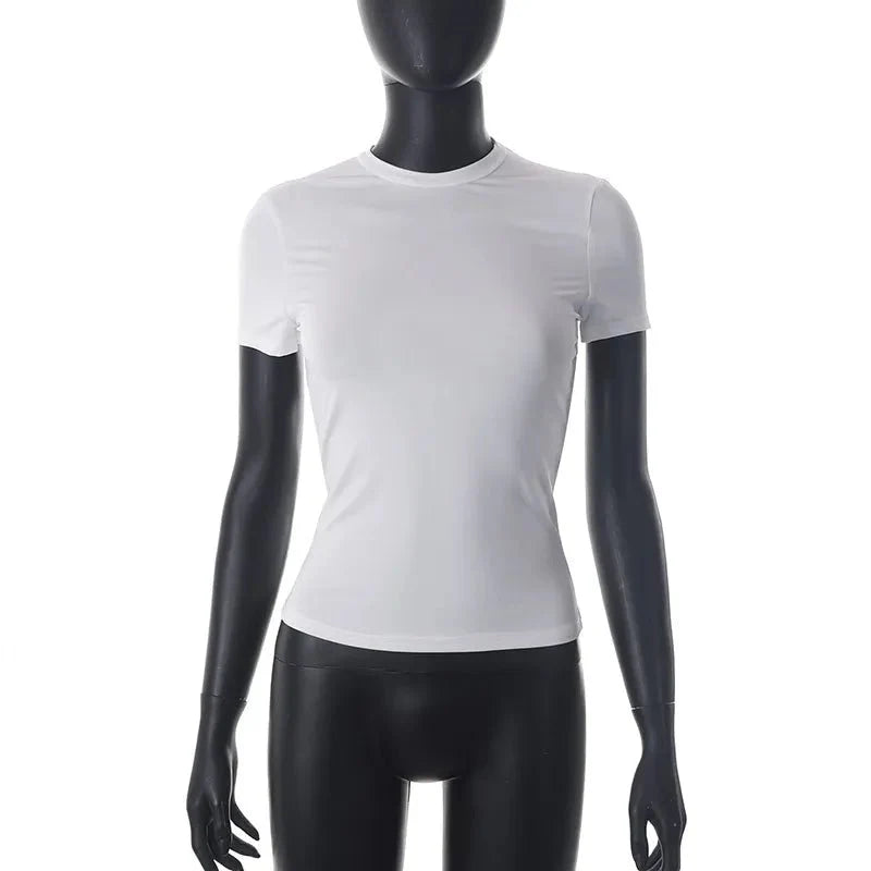 Short Sleeve Simple Soft Hot Basic Crop Top