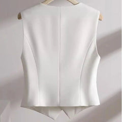 Simple V-Neck Single-Breasted Women's Vest