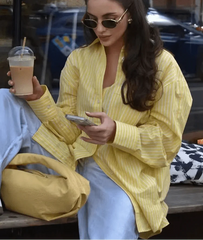 Single-Breasted Striped Long Sleeve Shirt