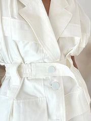 Sleeveless Cotton Shirt with Pockets