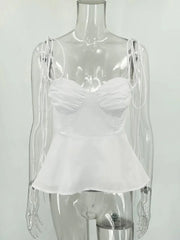 Sleeveless Stretchable White Tops
