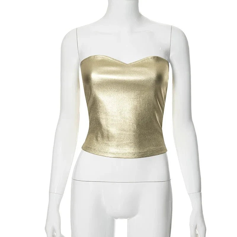 Slim Fit Strapless Crop Top