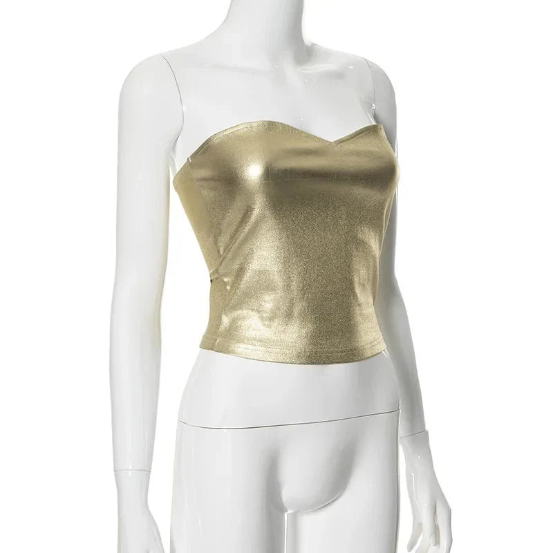 Slim Fit Strapless Crop Top