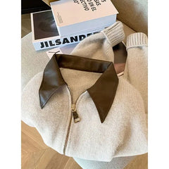 Soft Knitted Sweater Cardigan - High-End Top
