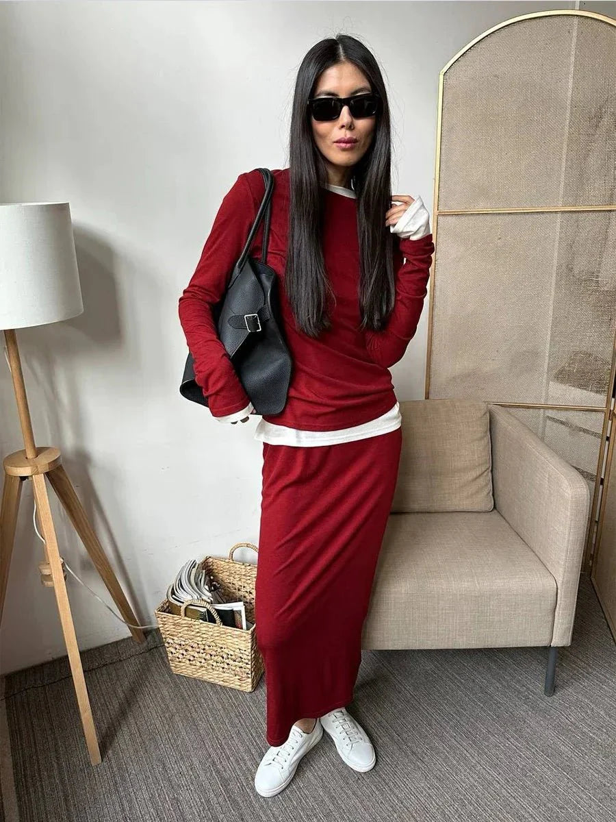 Soft Loose Sets High Waist Dress