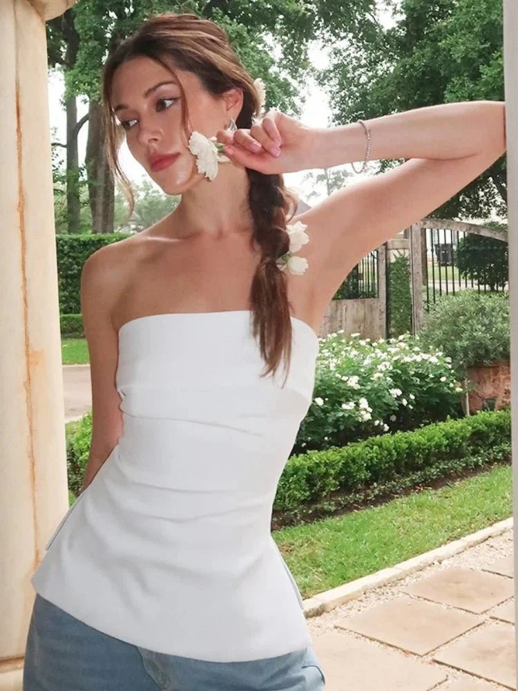 Solid Strapless Tube Top