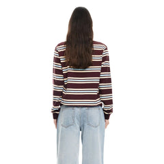 Striped Contrast Lapel T-Shirt