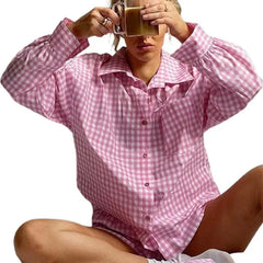 Striped Long Sleeve Shirt Short Pants Sets