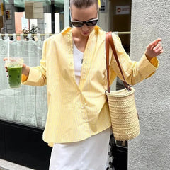 Striped Summer Button-Up Top