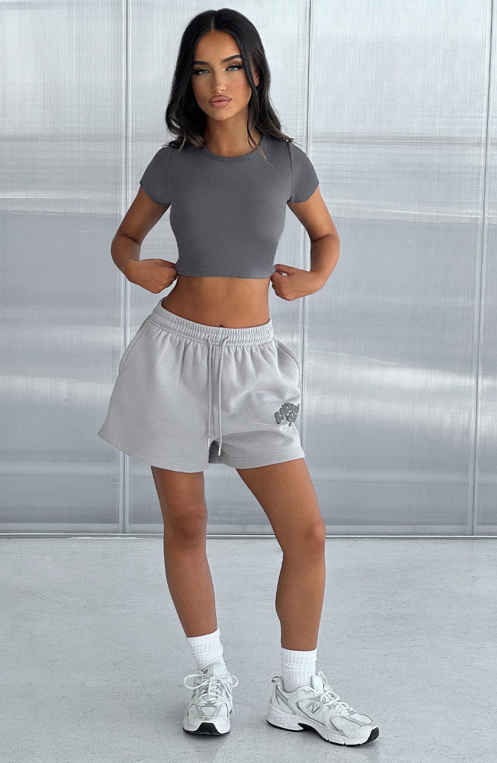 Studio Cap Sleeve Crop - Charcoal